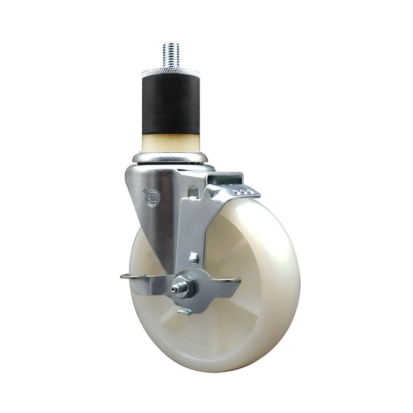 5'' SS Nylon Swivel 1-7/8'' Expanding Stem Caster with Brake